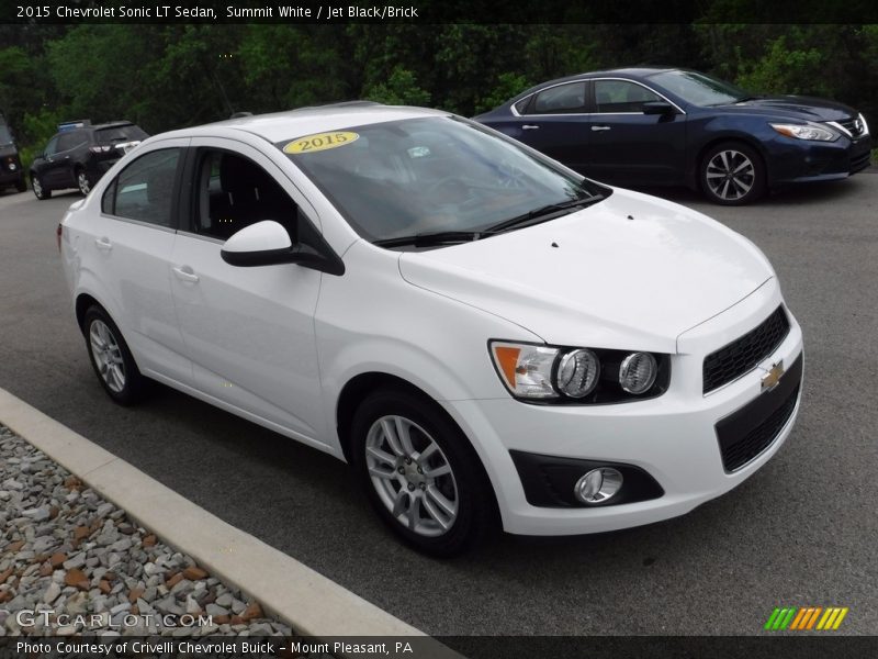 Summit White / Jet Black/Brick 2015 Chevrolet Sonic LT Sedan