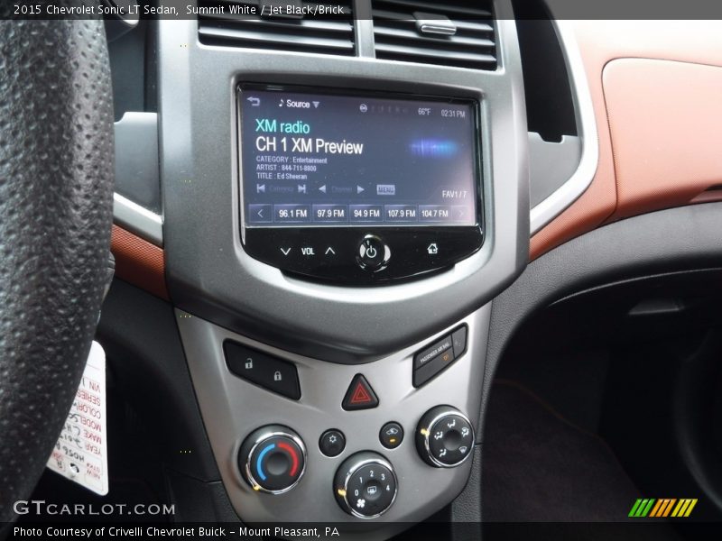 Summit White / Jet Black/Brick 2015 Chevrolet Sonic LT Sedan