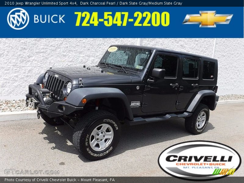 Dark Charcoal Pearl / Dark Slate Gray/Medium Slate Gray 2010 Jeep Wrangler Unlimited Sport 4x4