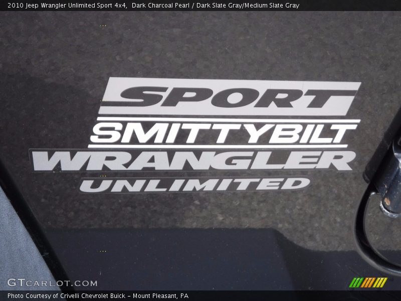 Dark Charcoal Pearl / Dark Slate Gray/Medium Slate Gray 2010 Jeep Wrangler Unlimited Sport 4x4