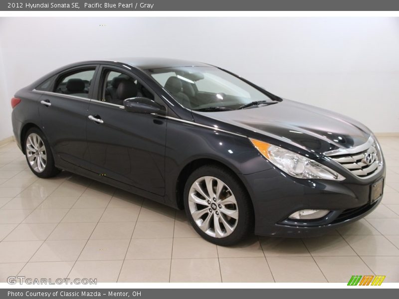Pacific Blue Pearl / Gray 2012 Hyundai Sonata SE