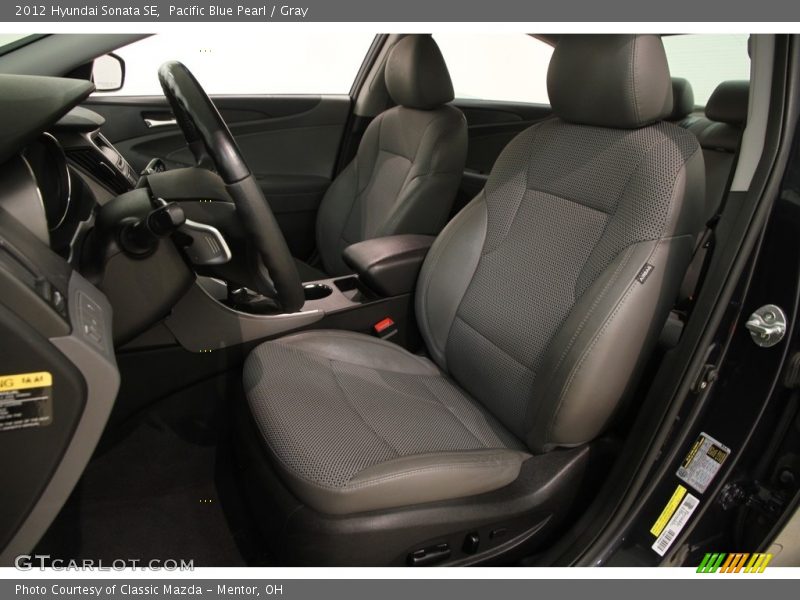 Pacific Blue Pearl / Gray 2012 Hyundai Sonata SE