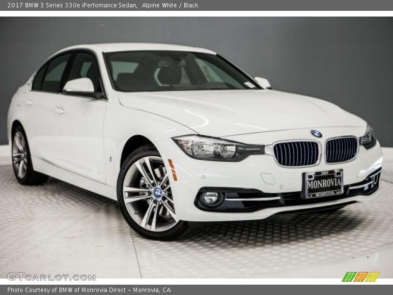 Alpine White / Black 2017 BMW 3 Series 330e iPerfomance Sedan