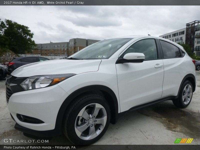 White Orchid Pearl / Gray 2017 Honda HR-V EX AWD
