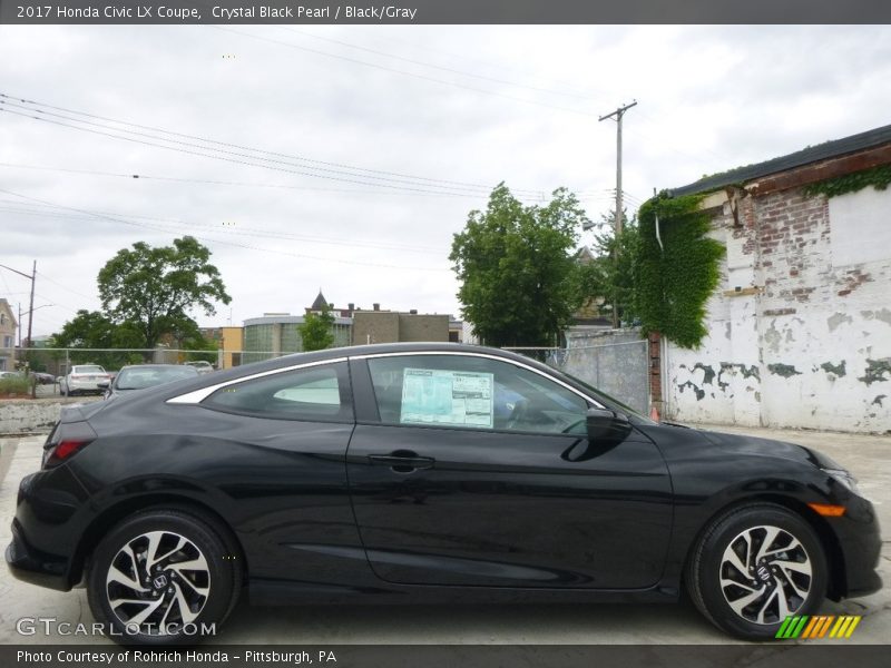 Crystal Black Pearl / Black/Gray 2017 Honda Civic LX Coupe