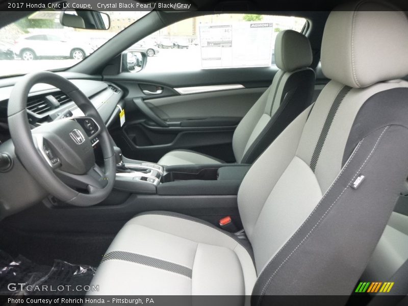 Crystal Black Pearl / Black/Gray 2017 Honda Civic LX Coupe