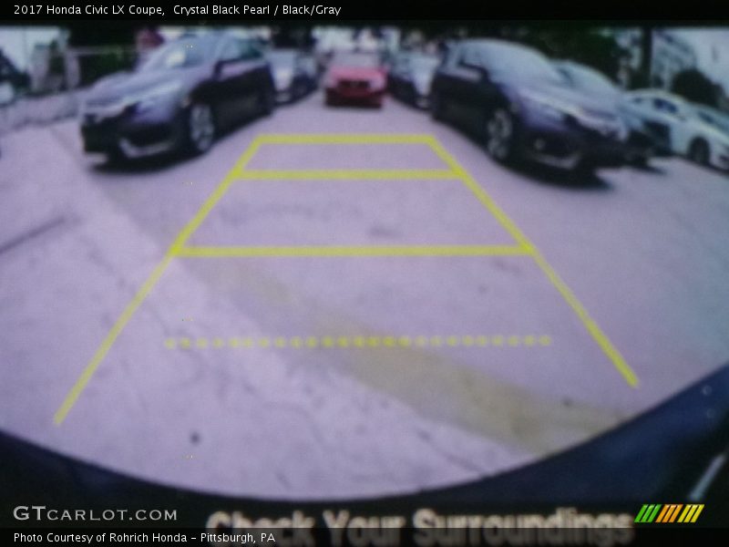 Crystal Black Pearl / Black/Gray 2017 Honda Civic LX Coupe