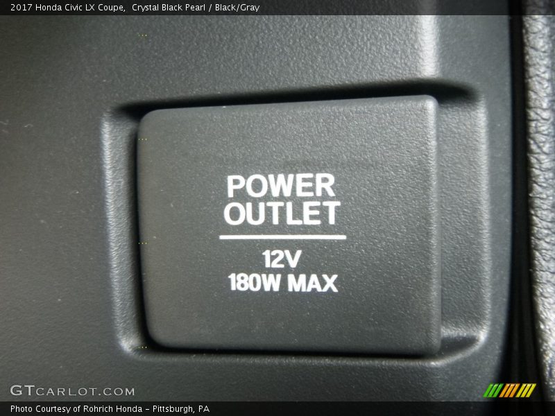 Crystal Black Pearl / Black/Gray 2017 Honda Civic LX Coupe