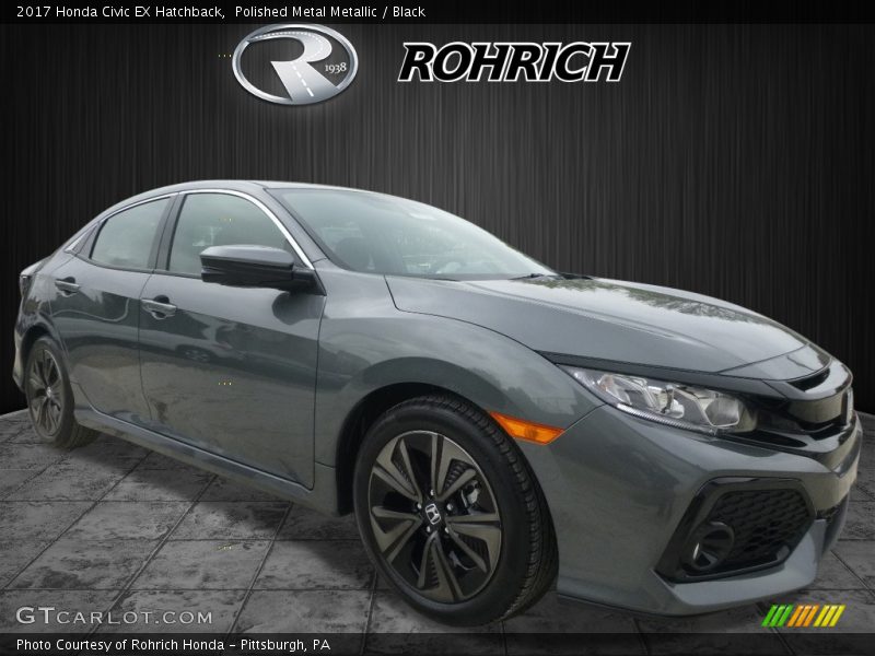 Polished Metal Metallic / Black 2017 Honda Civic EX Hatchback