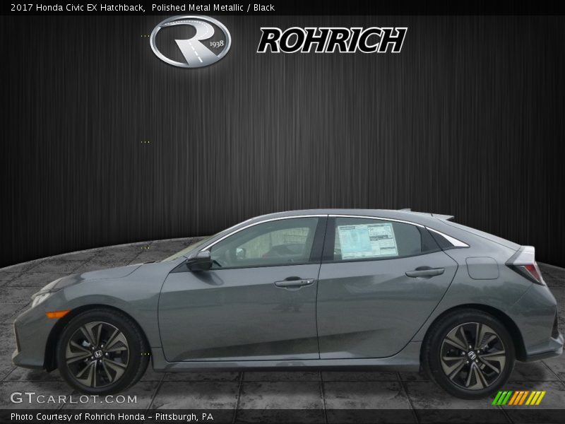 Polished Metal Metallic / Black 2017 Honda Civic EX Hatchback
