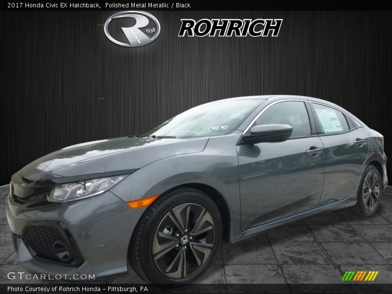 Polished Metal Metallic / Black 2017 Honda Civic EX Hatchback