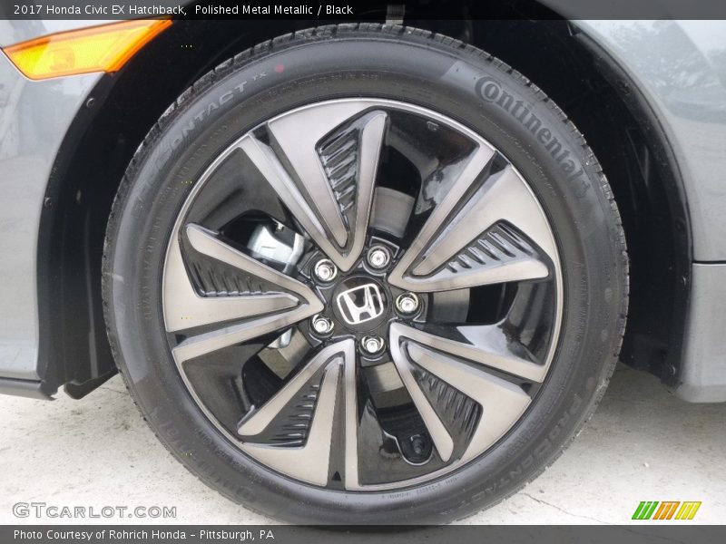 Polished Metal Metallic / Black 2017 Honda Civic EX Hatchback