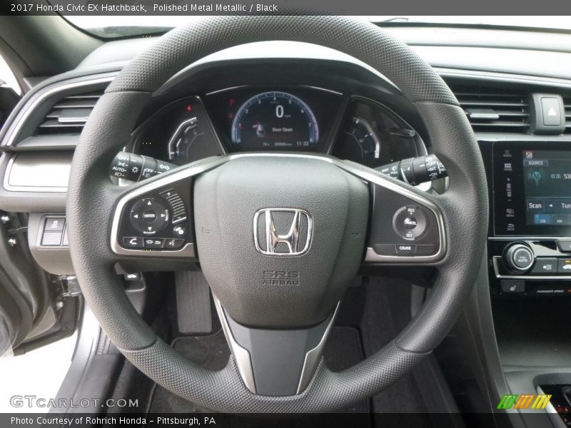 Polished Metal Metallic / Black 2017 Honda Civic EX Hatchback