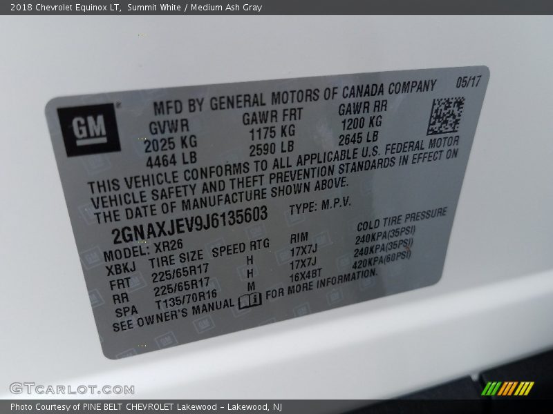 Summit White / Medium Ash Gray 2018 Chevrolet Equinox LT