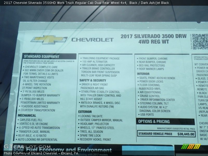 Black / Dark Ash/Jet Black 2017 Chevrolet Silverado 3500HD Work Truck Regular Cab Dual Rear Wheel 4x4