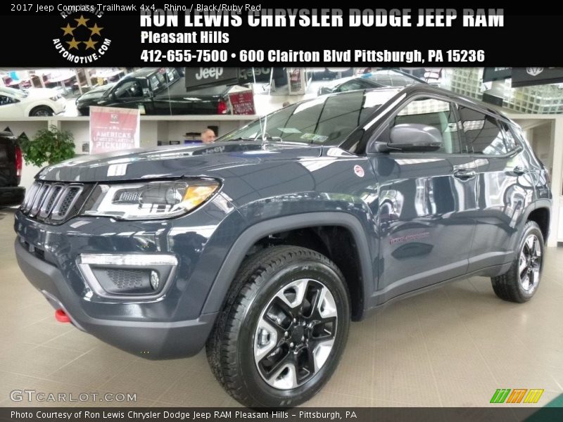 Rhino / Black/Ruby Red 2017 Jeep Compass Trailhawk 4x4