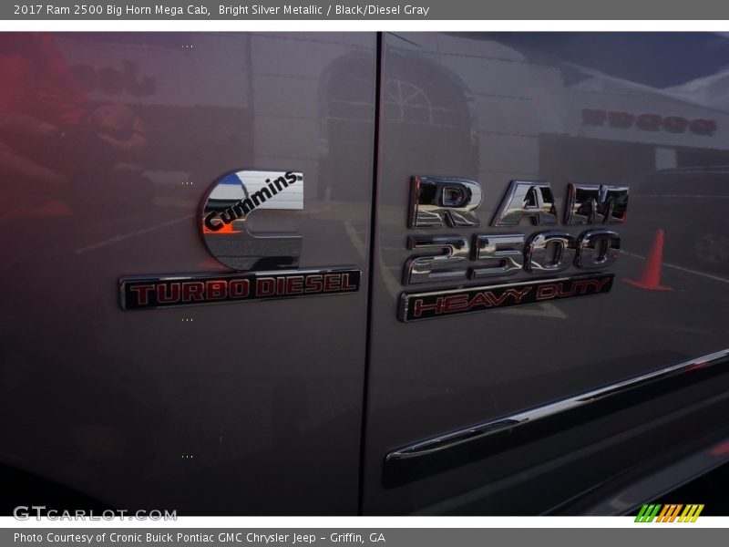 Bright Silver Metallic / Black/Diesel Gray 2017 Ram 2500 Big Horn Mega Cab