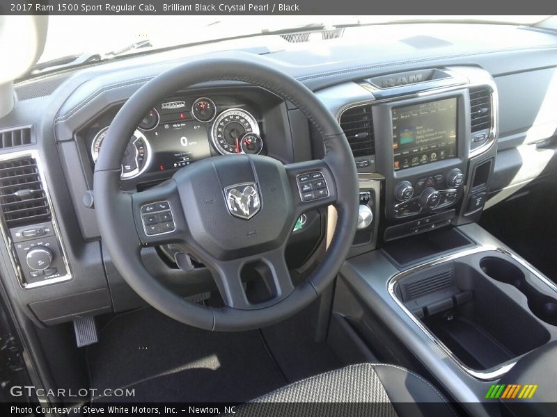 Brilliant Black Crystal Pearl / Black 2017 Ram 1500 Sport Regular Cab