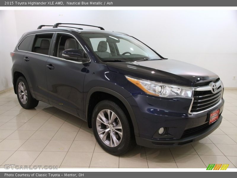 Nautical Blue Metallic / Ash 2015 Toyota Highlander XLE AWD