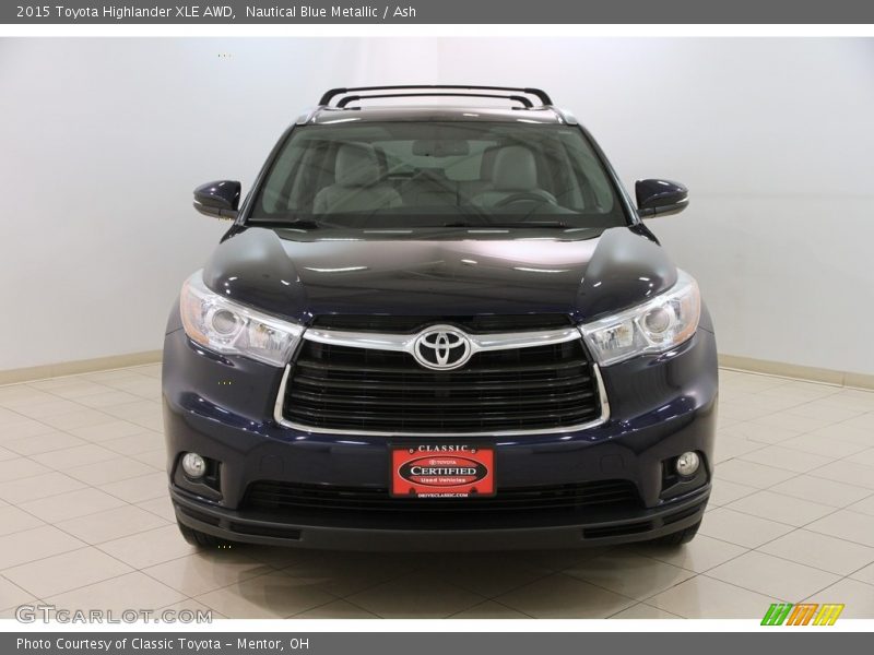 Nautical Blue Metallic / Ash 2015 Toyota Highlander XLE AWD