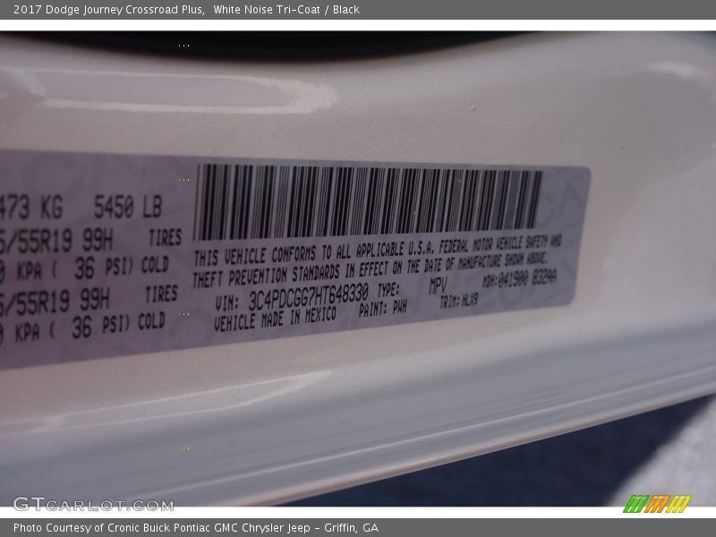 White Noise Tri-Coat / Black 2017 Dodge Journey Crossroad Plus