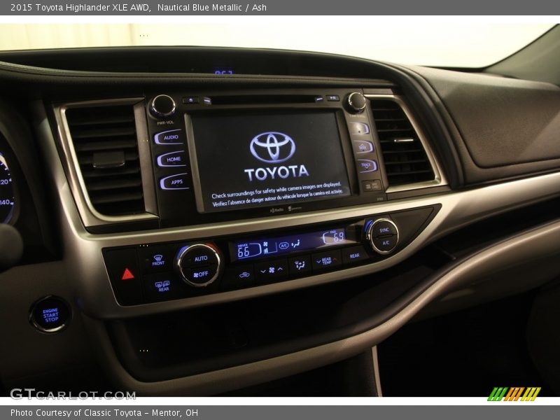 Nautical Blue Metallic / Ash 2015 Toyota Highlander XLE AWD