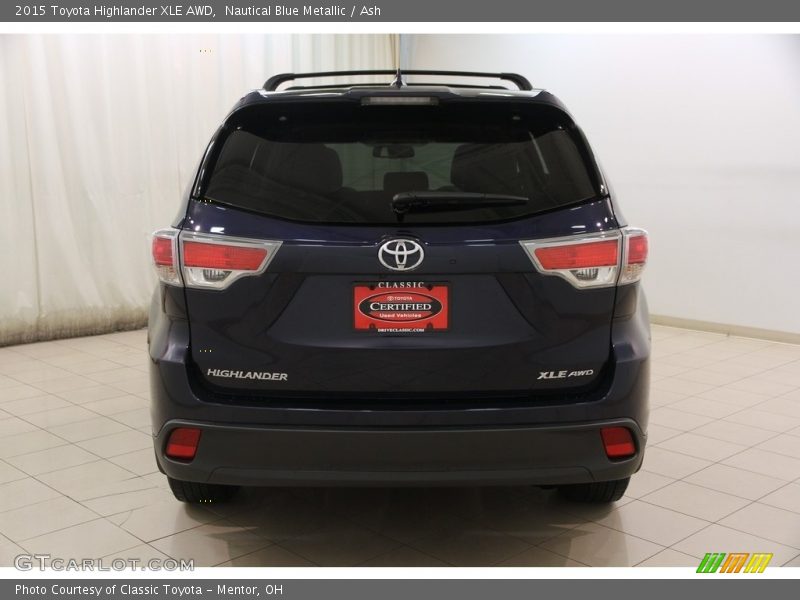 Nautical Blue Metallic / Ash 2015 Toyota Highlander XLE AWD
