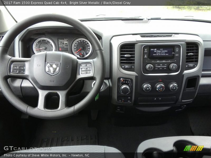 Bright Silver Metallic / Black/Diesel Gray 2017 Ram 1500 Express Quad Cab 4x4