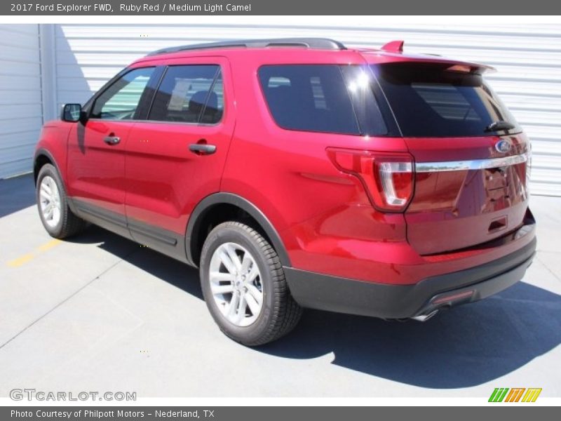 Ruby Red / Medium Light Camel 2017 Ford Explorer FWD
