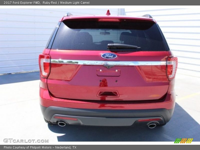 Ruby Red / Medium Light Camel 2017 Ford Explorer FWD