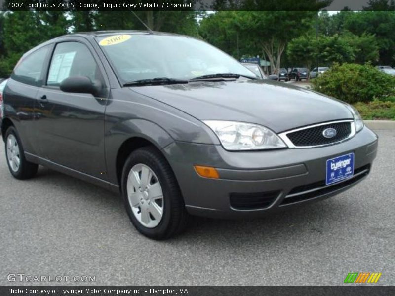 Liquid Grey Metallic / Charcoal 2007 Ford Focus ZX3 SE Coupe