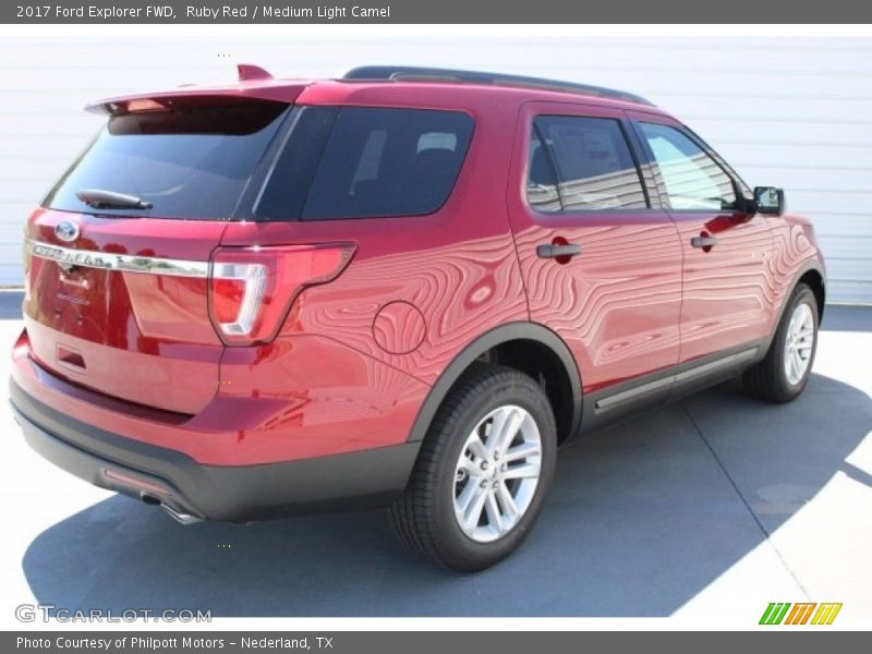 Ruby Red / Medium Light Camel 2017 Ford Explorer FWD
