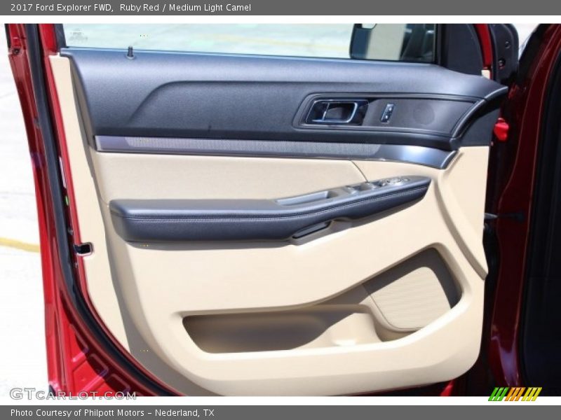 Ruby Red / Medium Light Camel 2017 Ford Explorer FWD