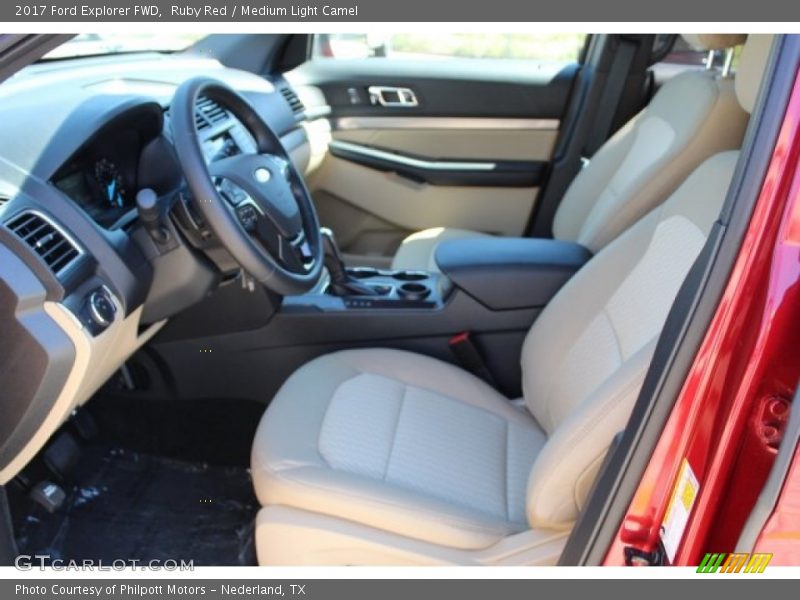Ruby Red / Medium Light Camel 2017 Ford Explorer FWD