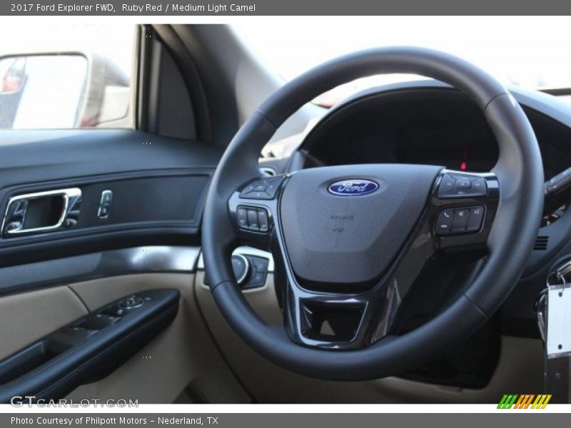 Ruby Red / Medium Light Camel 2017 Ford Explorer FWD