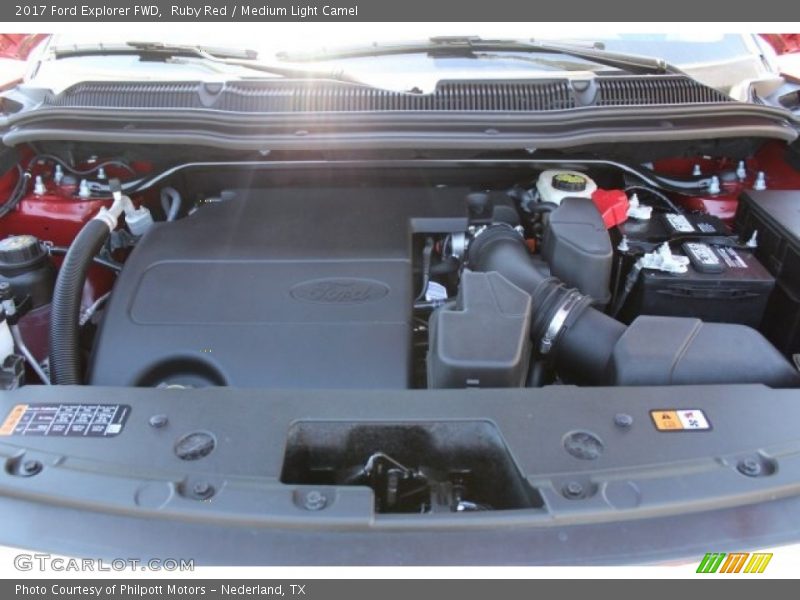 Ruby Red / Medium Light Camel 2017 Ford Explorer FWD