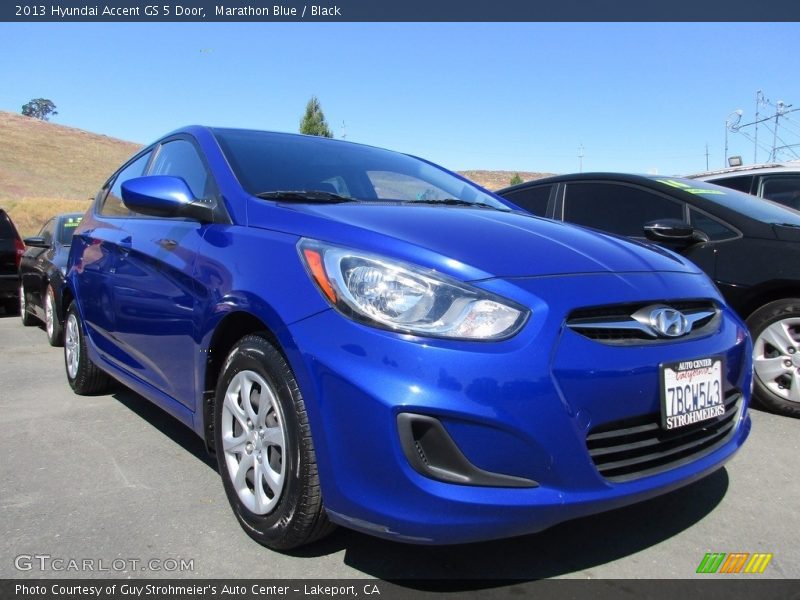 Marathon Blue / Black 2013 Hyundai Accent GS 5 Door