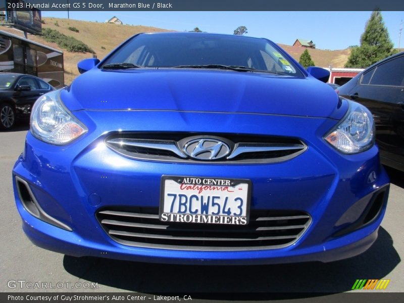 Marathon Blue / Black 2013 Hyundai Accent GS 5 Door
