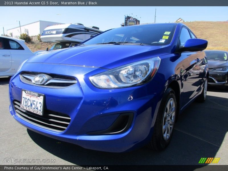 Marathon Blue / Black 2013 Hyundai Accent GS 5 Door