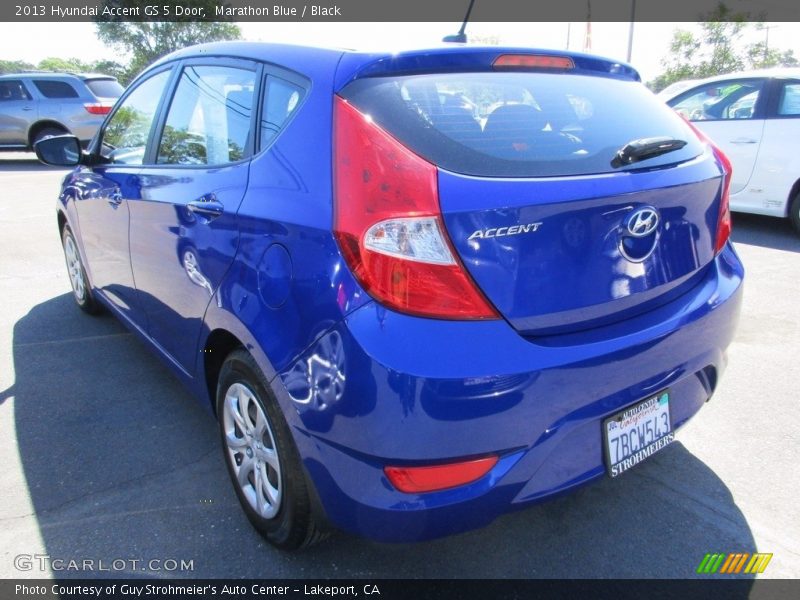Marathon Blue / Black 2013 Hyundai Accent GS 5 Door