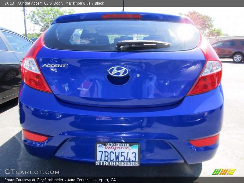 Marathon Blue / Black 2013 Hyundai Accent GS 5 Door