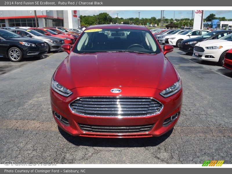 Ruby Red / Charcoal Black 2014 Ford Fusion SE EcoBoost