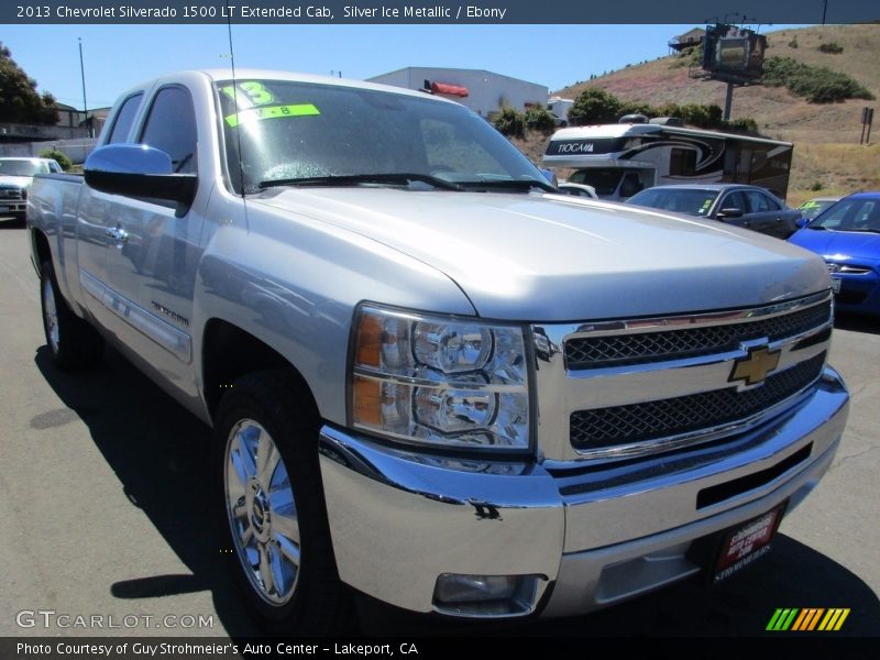 Silver Ice Metallic / Ebony 2013 Chevrolet Silverado 1500 LT Extended Cab