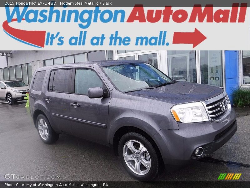 Modern Steel Metallic / Black 2015 Honda Pilot EX-L 4WD