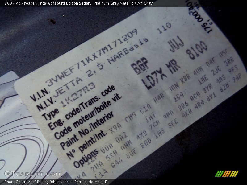 Platinum Grey Metallic / Art Gray 2007 Volkswagen Jetta Wolfsburg Edition Sedan