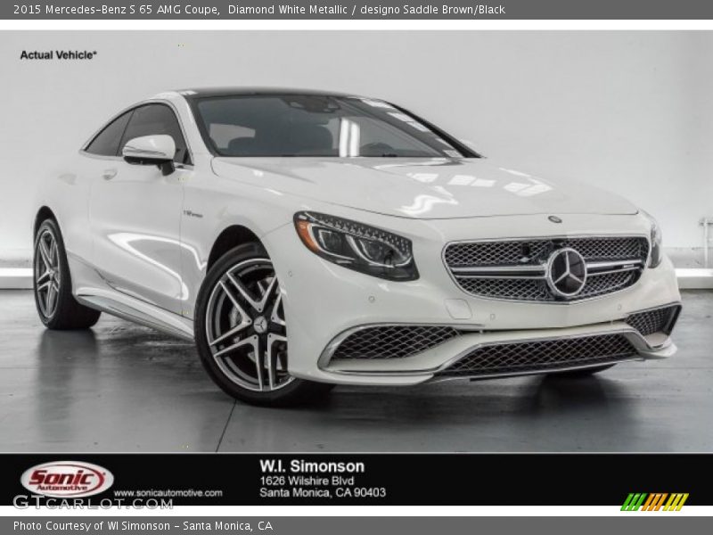 Diamond White Metallic / designo Saddle Brown/Black 2015 Mercedes-Benz S 65 AMG Coupe