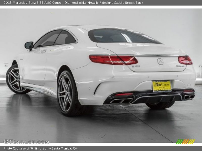 Diamond White Metallic / designo Saddle Brown/Black 2015 Mercedes-Benz S 65 AMG Coupe