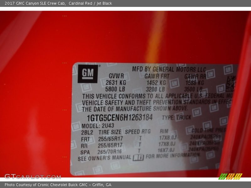 Cardinal Red / Jet Black 2017 GMC Canyon SLE Crew Cab