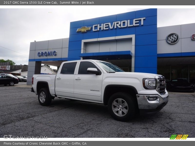 Summit White / Jet Black 2017 GMC Sierra 1500 SLE Crew Cab