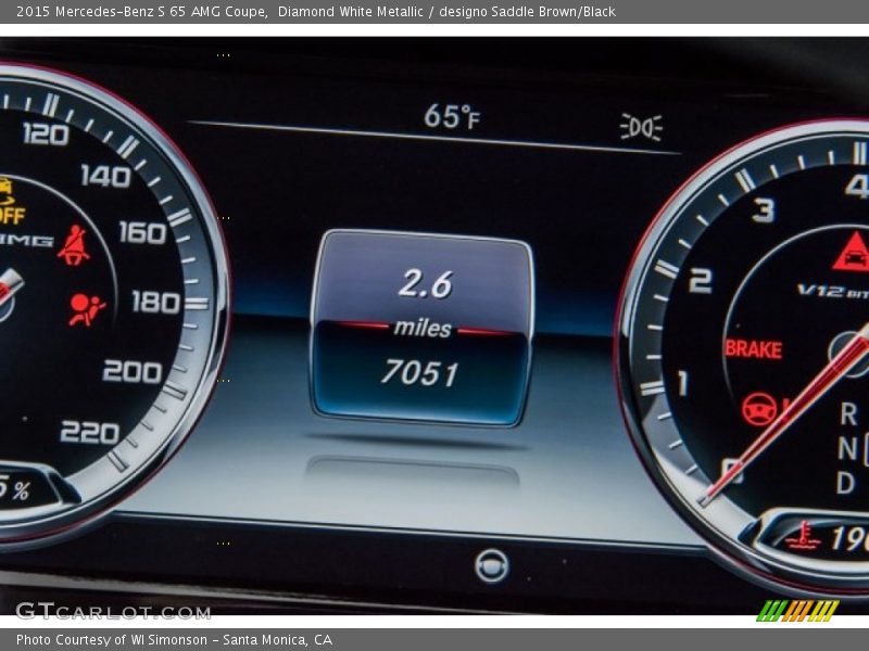 Diamond White Metallic / designo Saddle Brown/Black 2015 Mercedes-Benz S 65 AMG Coupe